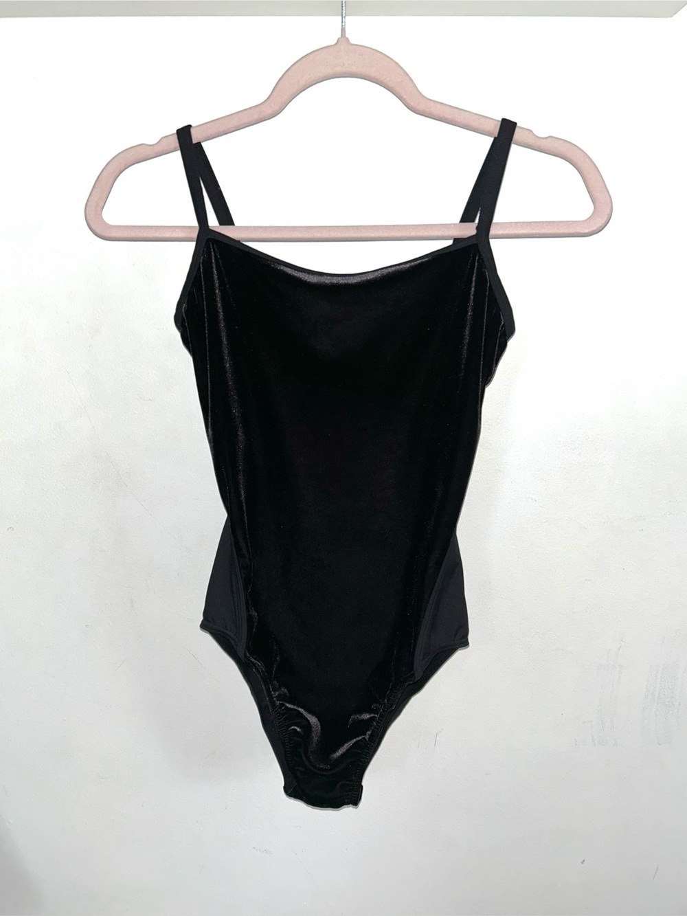 Bloch Black Cutout Velvet-Trim Leotard